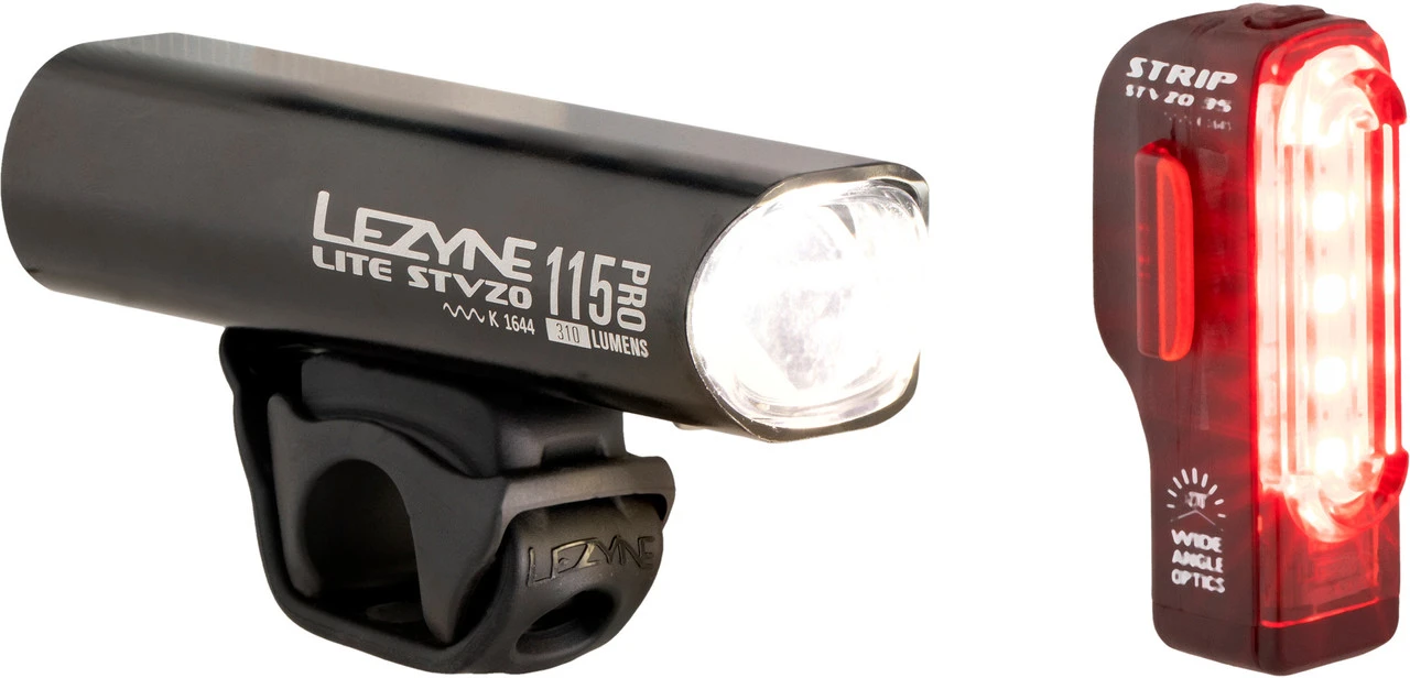Lezyne Lite Pro 115 Frontlicht + Strip RĂĽcklicht Beleuchtungsset Mit StVZO